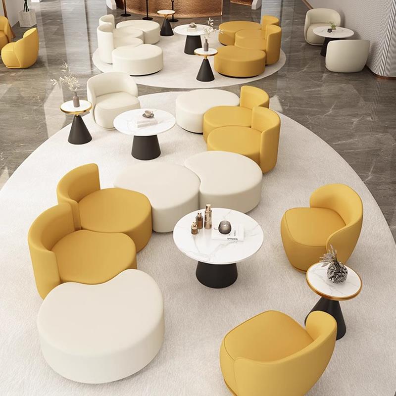 售楼处洽谈接待休闲沙发书吧酒店会客厅桌椅组合咖啡厅奶茶店沙发