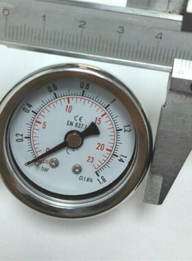 轴向压力表 0~1.6bar 23psi 后壳直径41mm 前外圈47mm y-47 ZG1/