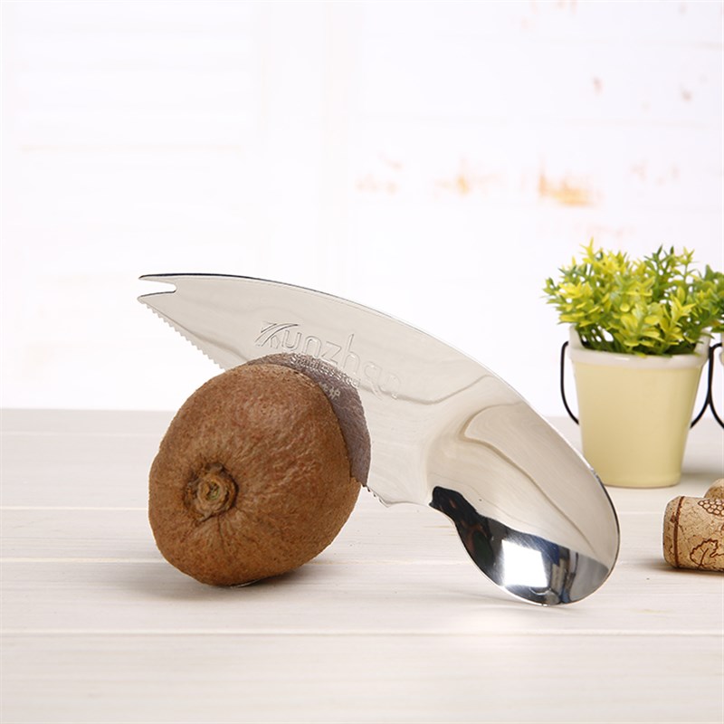 不锈钢多功能水果挖勺奇异果挖勺子猕猴桃水果刀切半/挖勺神器 叉