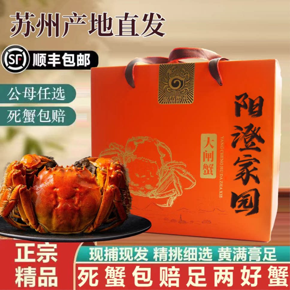 苏州阳澄湖大闸蟹公母混装鲜活礼盒
