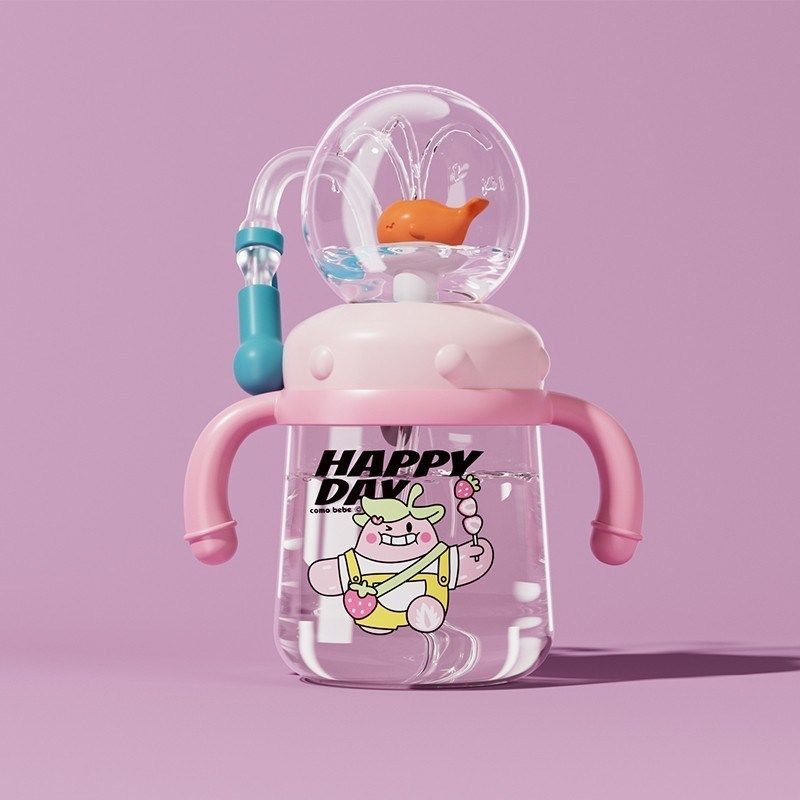 儿童水杯鲸鱼喷水杯宝宝吸管杯幼儿园家用直饮婴儿喝水趣味饮水杯,婴童用品,儿童水杯,淘宝优惠券,粉丝福利购,淘宝优惠卷