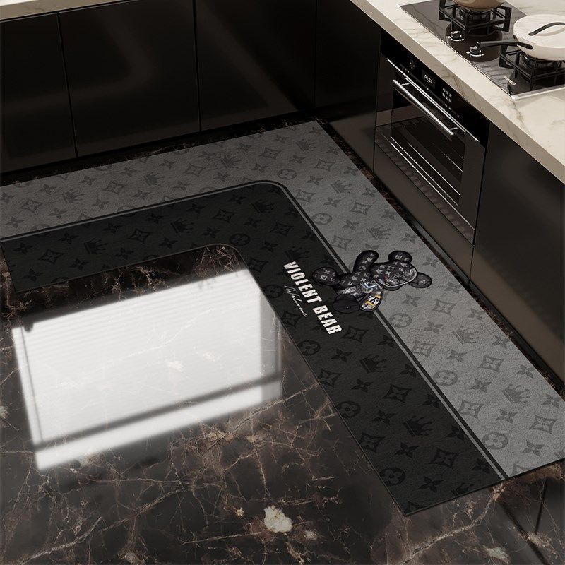 厨房专用地垫L型防滑防水防油可擦免洗耐脏脚垫吸水加厚地毯7字型,居家布艺,厨房地垫,淘宝优惠券,粉丝福利购,淘宝优惠卷