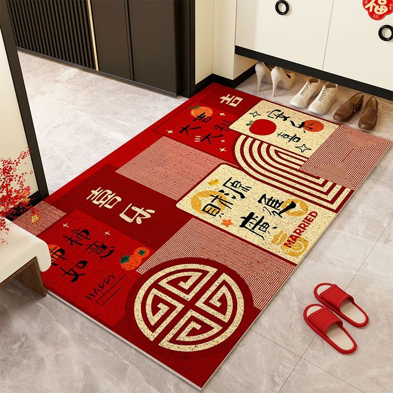 入户门地垫红色新年乔迁地毯大门口丝圈蹭土脚垫门外家用进门门垫,居家布艺,入户地垫,淘宝优惠券,粉丝福利购,淘宝优惠卷