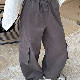 裤 橘芷春季 休s闲街头辣妹工装 韩系美式 女高街直筒阔腿8170 新款