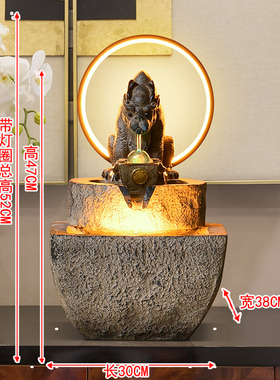 招财流水摆件循环水客厅玄关假山喷泉加湿器N景观门店餐厅开业礼