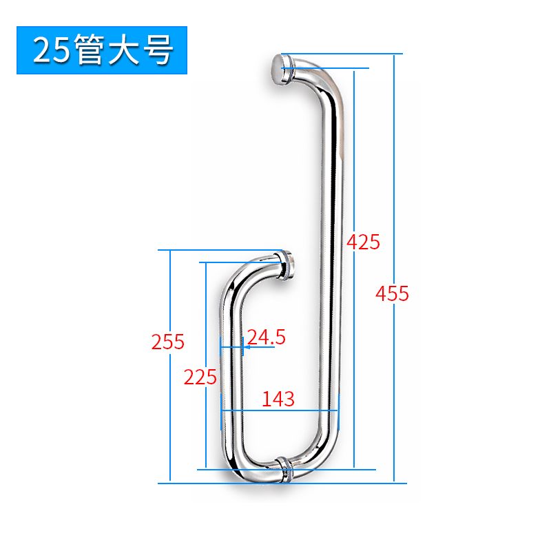 加厚304不锈钢大拉n手淋浴房门拉手L型浴室玻璃门扶手推拉移门把