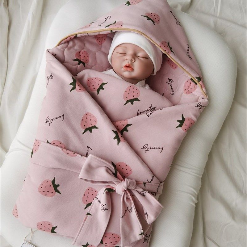 初生婴儿包巾黑色波点新生儿纯棉包被秋冬款可拆卸襁褓巾抱被加厚,婴童用品,婴童抱被/抱毯,淘宝优惠券,粉丝福利购,淘宝优惠卷