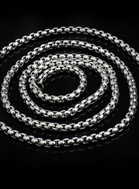 欧美简约男士珍珠炼u十字炼钛钢项炼佩炼 男女炼子