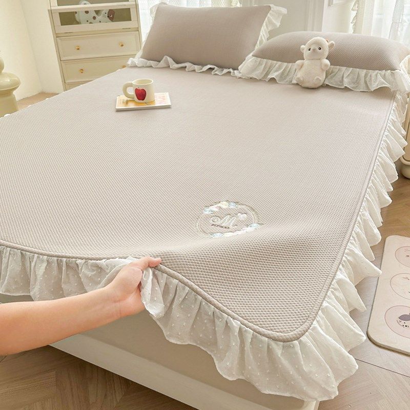 A类夏季公主风凉感冰豆豆花边凉席床裙款冰丝软席子可机洗空调席,床上用品,冰丝席,淘宝优惠券,粉丝福利购,淘宝优惠卷