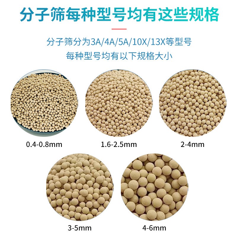 露典颗粒吸附用g球3A/4A/5A/13X干燥机干燥剂深度脱水空压机分子