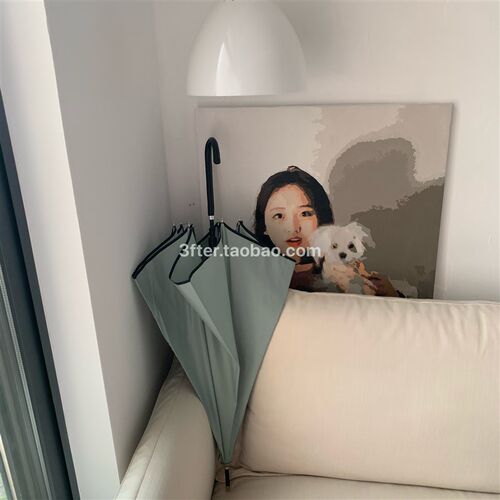 雨后3fter 好物分享治愈杏棕 遮雨高级感舒适色系长柄纯色雨伞