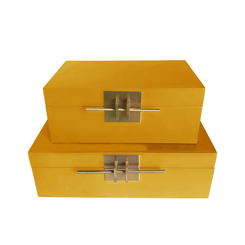 欧式简约风格首饰盒木质样板房精美摆件典雅收P纳盒衣帽间漆器木