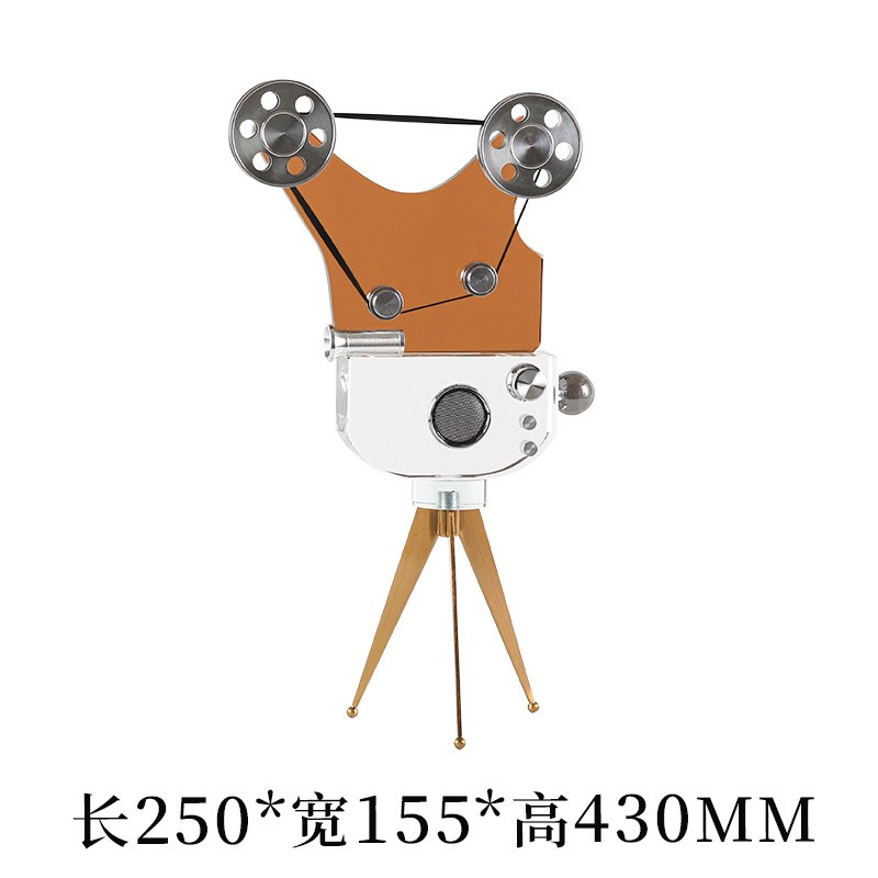 轻奢彷古覆古水晶电影留声放x映机模型摆件工作室样板间民宿装饰