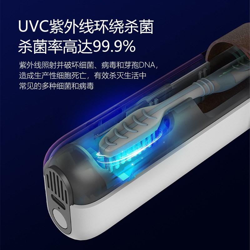旅行出差牙刷消毒盒筷子杀菌器便携式迷你uvc紫外线消毒收纳盒