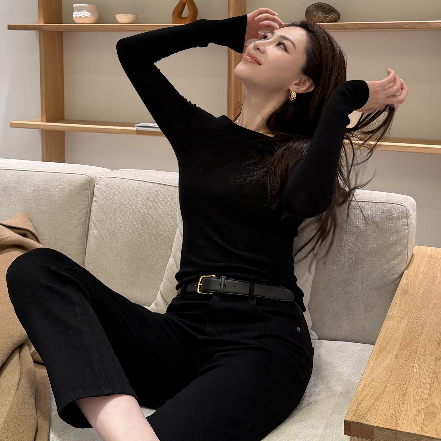 MsLime王嬛嬛美丽诺羊毛毛织上衣