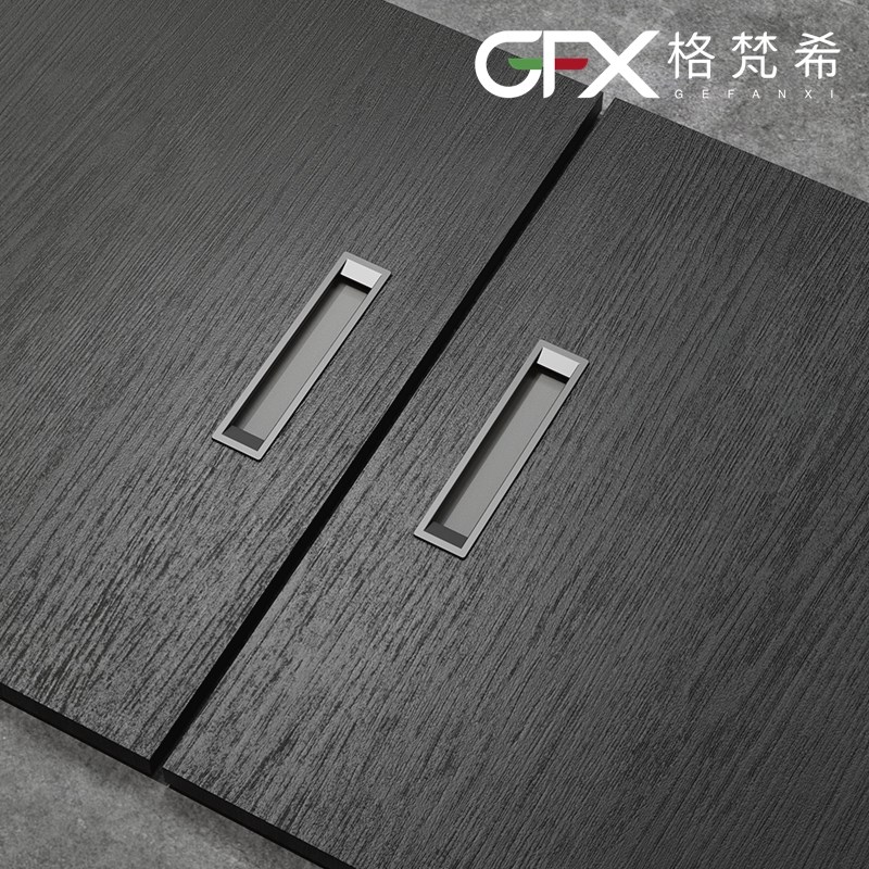 移门嵌入式隐形暗拉手极简木门推拉门内嵌高门衣柜轻奢橱柜门把手