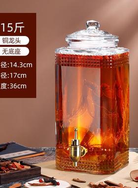 大号钢化酒缸加厚家用酒坛子盖子开关创意泡酒瓶玻璃带721001