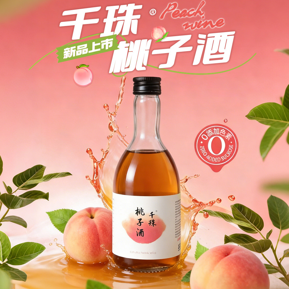 千珠桃子酒女士微醺果酒微甜少女果酒