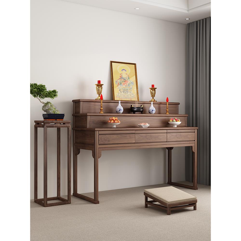 实木供桌香案家用三层佛桌佛台简约客厅祖先佛龛神台柜供家仙桌