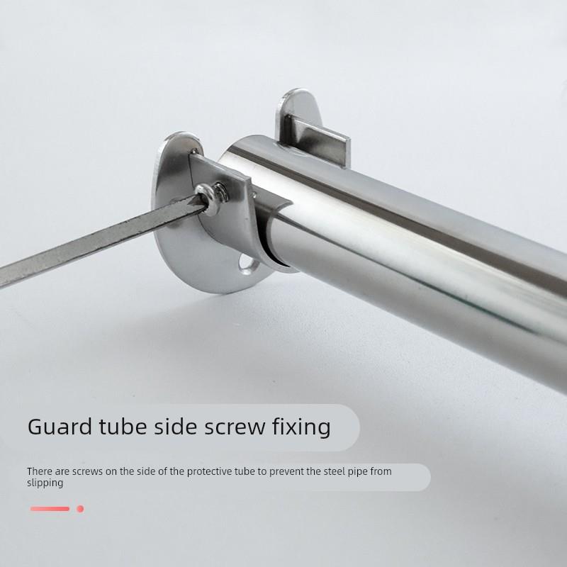 304不锈钢管衣柜杆挂衣杆法兰挂杆固定配件阳台晾衣杆衣橱内横杆