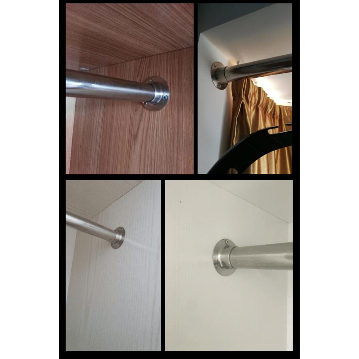 衣柜挂衣杆托 不锈钢管法兰座衣杆底座圆管托毛巾杆吊座固定配件