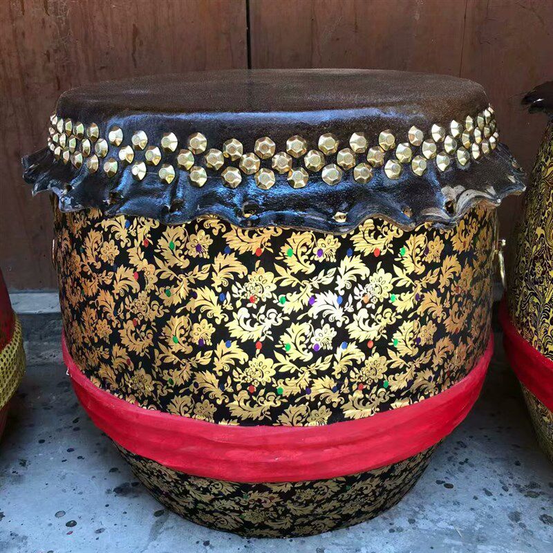 三排钉牛皮鼓18寸醒狮鼓舞狮鼓锣鼓佛山鼓成人大鼓龙舟鼓战鼓16