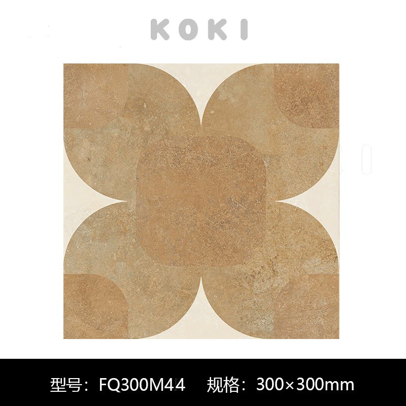 法式奶油风白色星星玄关厨房浴室米黄色花K砖300民宿商铺装饰地砖