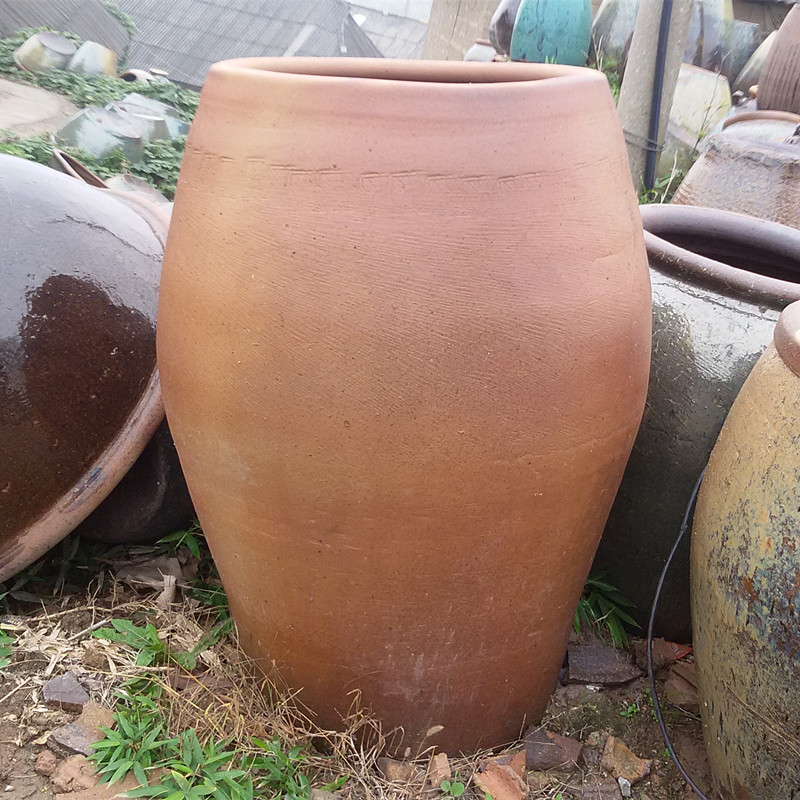 小口高缸粗陶缸粗l陶花盆园林庭院种植盆老式土陶缸陶盆53