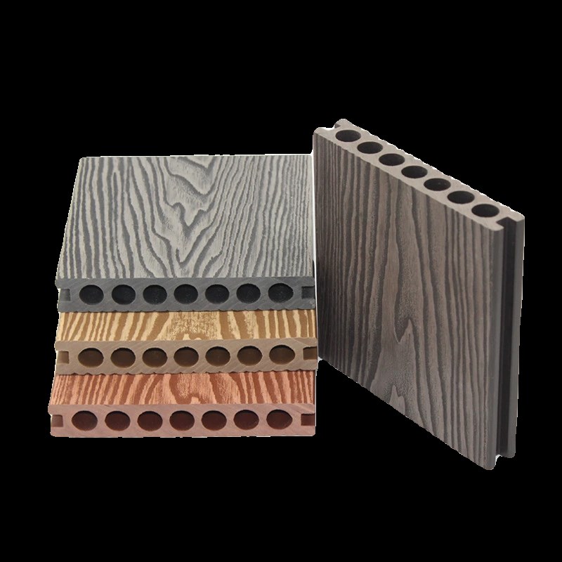 塑木地板户外露台二代共挤木塑地板室外塑料防腐木地W板庭院地安
