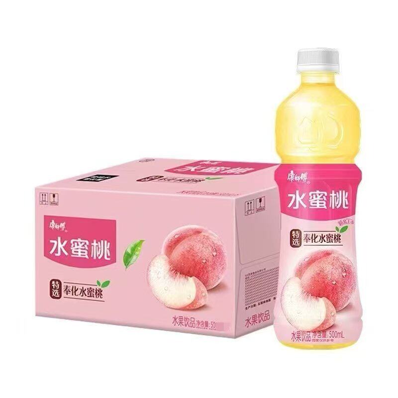 康师傅饮料水蜜桃500毫升ml*12瓶整箱水蜜桃果汁饮料包邮正品