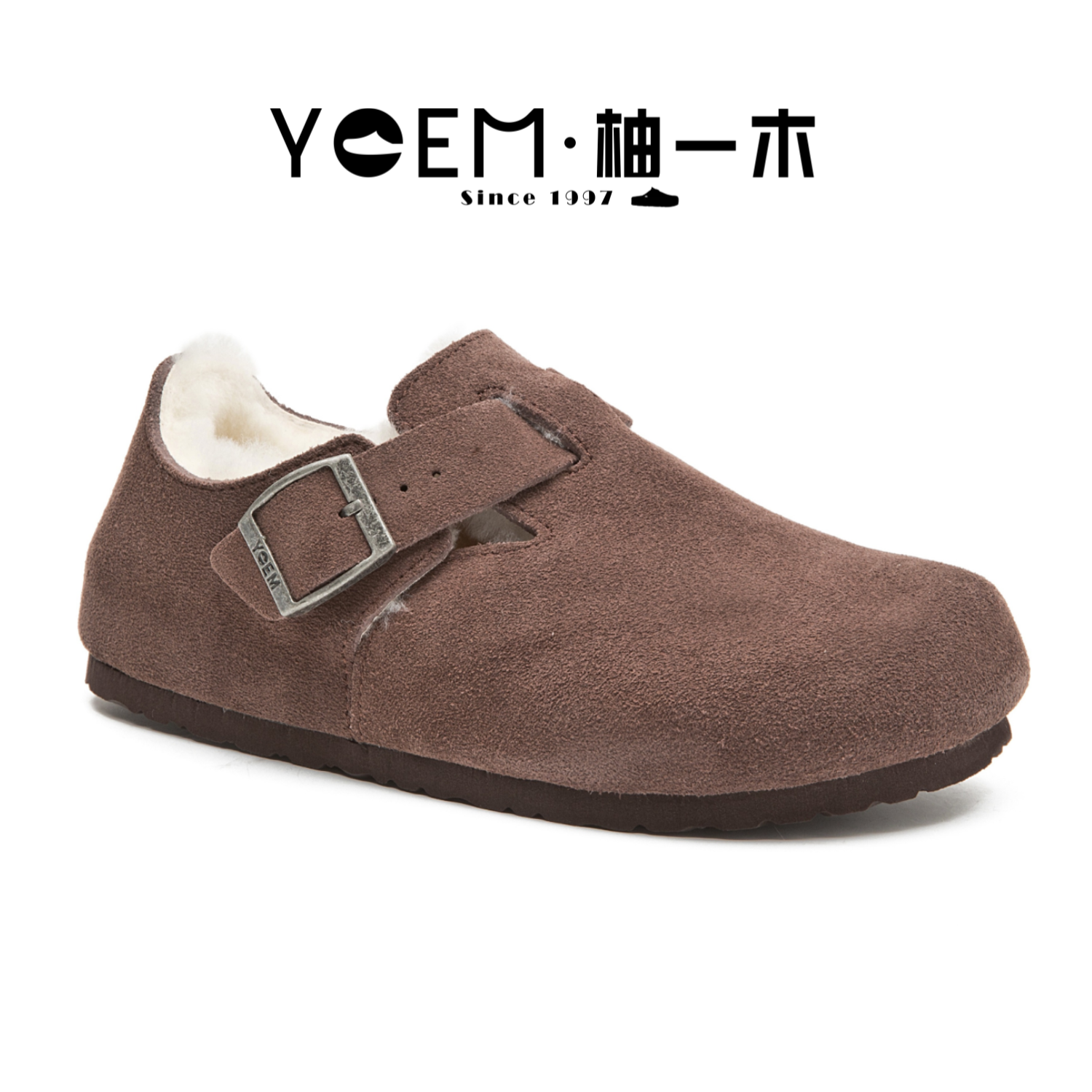YOEM/柚一木全包冬季勃肯鞋羊皮毛一体加绒真牛皮日系保暖6308,女鞋,勃肯鞋/软木鞋,淘宝优惠券,粉丝福利购,淘宝优惠卷