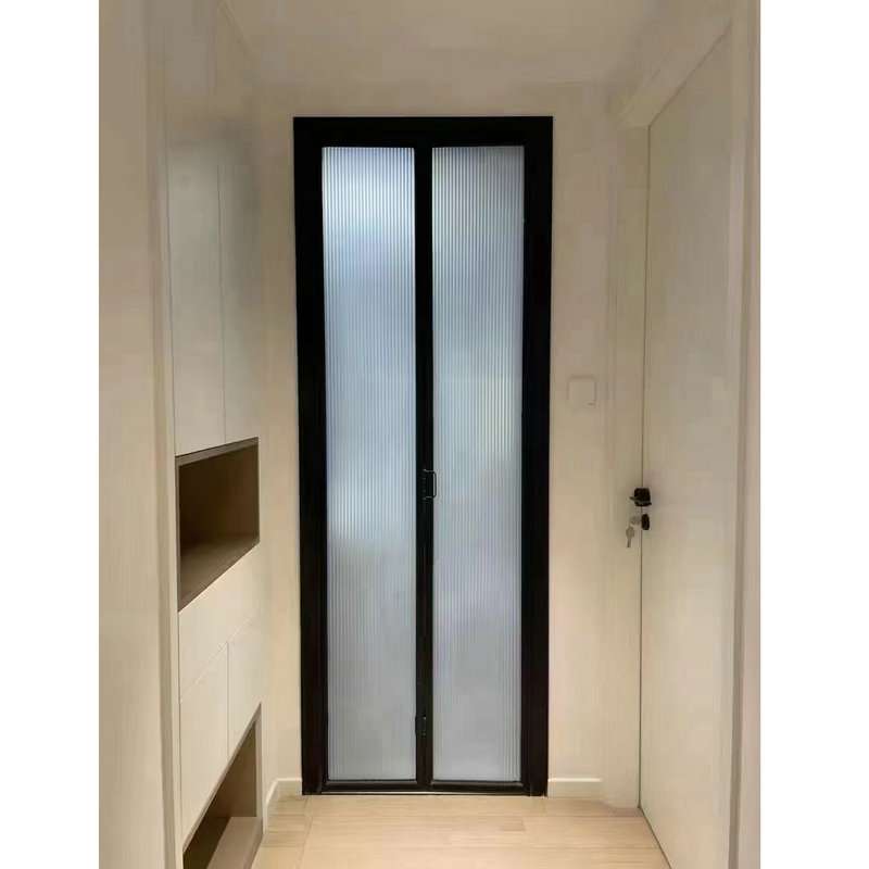 简约黑白 小折叠门  卧室客厅厨房实用隔断门极窄铝合金推拉门