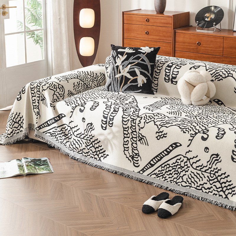 沙发盖布轻奢高级感20q25新款沙发毯绿色一整张全盖沙发巾四季通