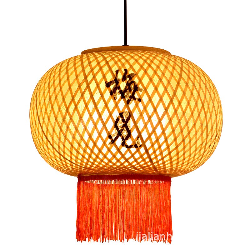 油纸灯笼b竹编灯笼 大排档饭店火锅店中式灯笼农家乐油纸灯笼