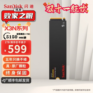 闪迪SSD固态硬盘M.2接口NVMe协议至尊高速系列笔记本台式 X3N