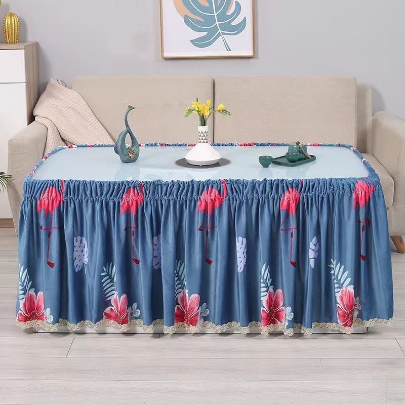 烤火桌子罩e套四季电炉罩套正方形长方形圆形取暖茶几桌布套易清