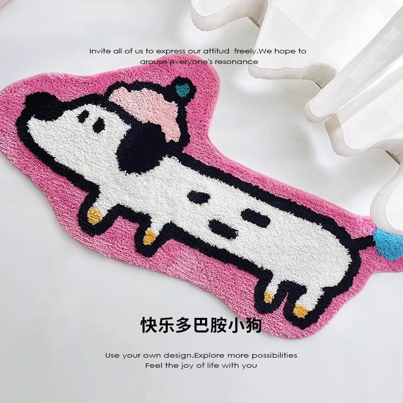 卡通创意客厅地毯长条可爱卧室床边毯家用吸水防R滑地垫防摔免打