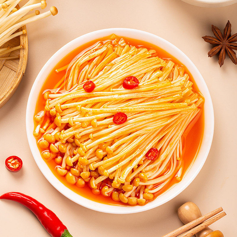 饭扫光亚麻籽油香辣金针菇200g