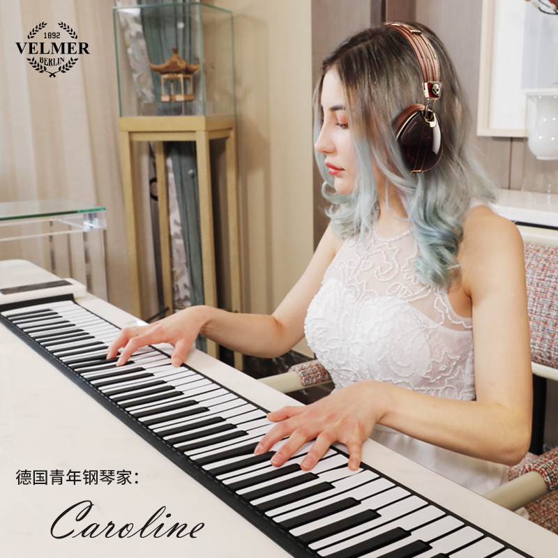 手卷钢琴61键88键初学专业练习便携M式简易折叠加厚软键盘