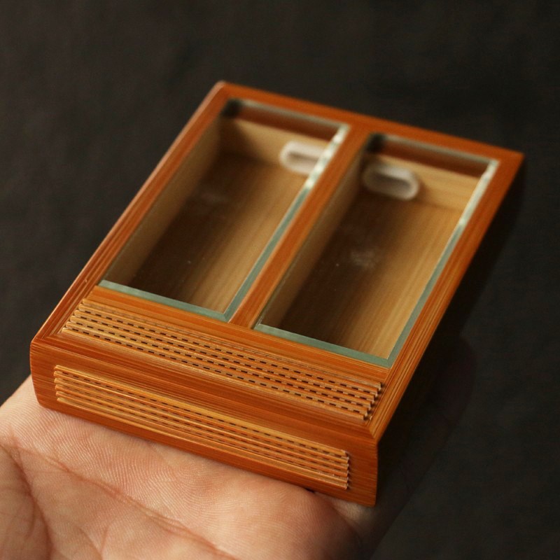 十几年玉竹老料沪上名家曹自康本工精工制作O双室黄蛉盒虫具鸣虫