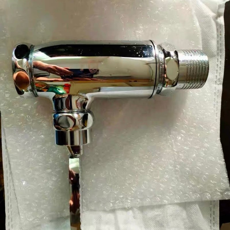 厕所脚踩式全铜立式脚踏脚踏阀蹲坑脚H踏式直筒自闭式延时阀冲水