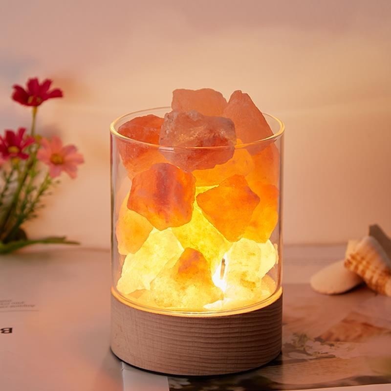 喜马拉雅盐灯小夜灯氛围灯天w然岩石灯扩香卧室香薰驱蚊助睡眠台