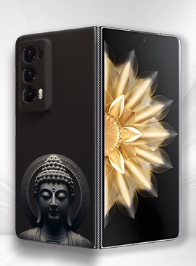 适用荣耀MagicV2/V3轻薄折叠屏手机壳磁吸V2至臻版裸机感后盖禅意佛陀防摔HonorMagicV5/VS3高级感时尚硬壳