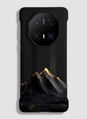 适用华为Mate60RS/70Pro+手机壳Mate60Pro+保护套半包防摔70RS/50RS非凡大师硬壳40RS轻薄后壳黑金山脉磁吸款