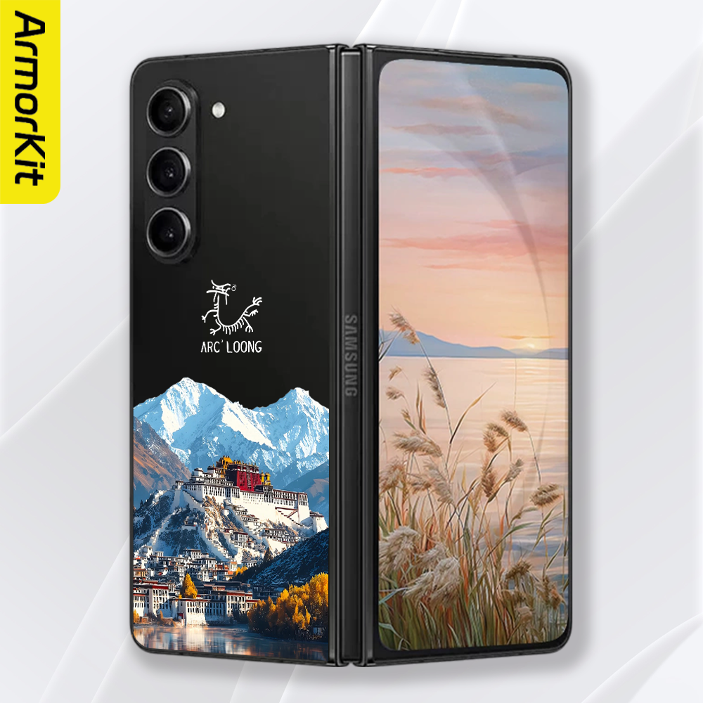 适用三星ZFlod6/W25折叠手机壳轻薄SamsungW24/W23硬壳防摔裸机手感磨砂布达拉宫ZFlod5/4/3磁吸保护套抗指纹