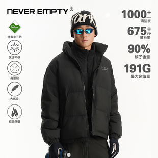 NEVER EMPTY特氟龙三防90白鸭绒羽绒服男女2025冬户外面包服外套