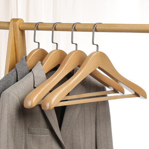 高档榉木衣架羽绒服西装服装店家用酒店木质貂绒貂皮大衣衣撑衣挂