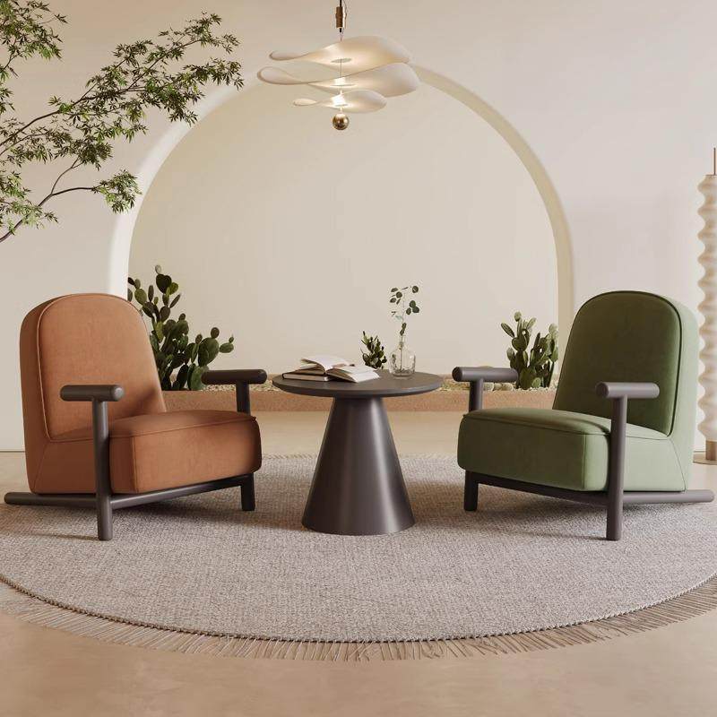 北欧沙发椅复古奶油风美容院小户型客厅休闲懒单人酒店洽谈接待椅,住宅家具,沙发椅,淘宝优惠券,粉丝福利购,淘宝优惠卷