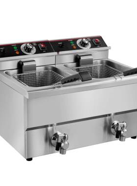 EF-12L-2/14L-2升双缸双筛商用电炸炉大油炸锅加厚炸炉炸薯条炸机