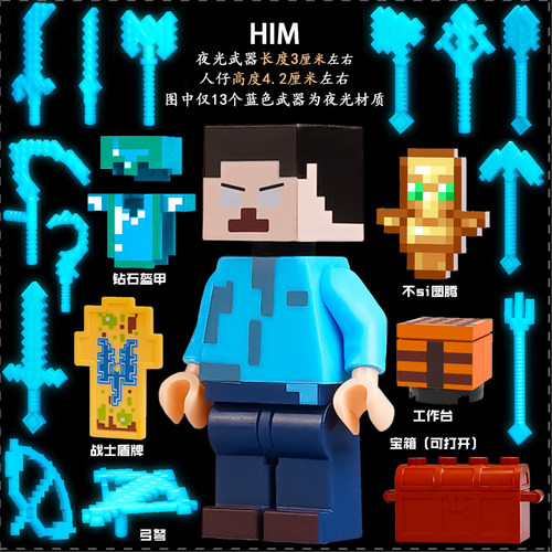 我的世界积木人仔无尽盔甲夜光
